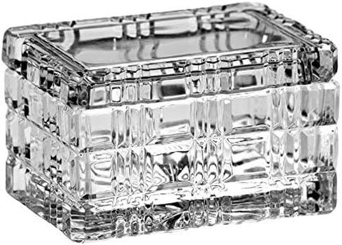 Barski Cut Crystal Large Rectangle Jewelry Box/Candy Box, 5." Long, Made in Europe in Saudi Arabia