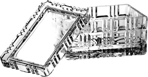 Barski Cut Crystal Large Rectangle Jewelry Box/Candy Box, 5." Long, Made in Europe in Saudi Arabia