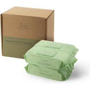 Premium Dog Wipes Cleaning Wipes for Dogs Cat Wipes Pet Wipes Biodegradable Non-Scented Non Alcohol Wipes w/Aloe Vera Plant Puppy Wipes Dog Paw Wipes Dog Face Wipes Great for Puppy Pads
