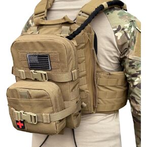 MOLLE Hydration Pack for Plate Carrier,Compact Water Bladder Carrier for Tactical Vest Backpack,Mini 1.5L-2L Hydration Backpack with IFAK Pouch in Kuwait