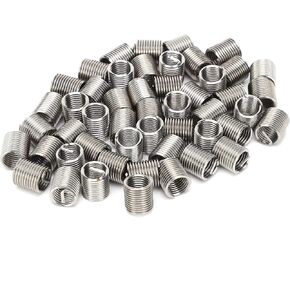 50Pcs Thread Inserts, M7x1 Male Female Stainless Steel Wire Fastener, Reducing Nut Repair Tool, Thread Inserts Assortment Kit(1.5D)