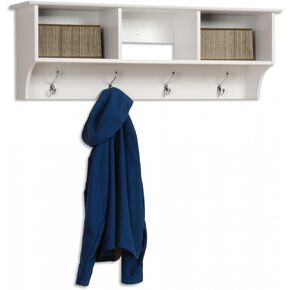Prepac 48 inch Wide Hanging Entryway Shelf, Drifted Gray