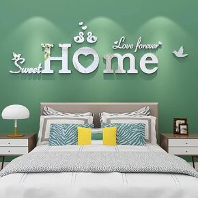M ACHOOSE Wall Decor Home Signs Large Mirrors Wall Stickers Living Room Decor Wall Decor for Bedroom Wall Decals （Silver 68×28 ） in Saudi Arabia