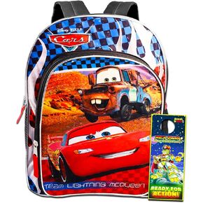 Disney Cars Backpack School Set for Boys Kids ~ Bundle with Deluxe 16 Inch Cars Lightning McQueen School Bag, 350+ Stickers, and More (Disney Cars School Supplies) in Kuwait