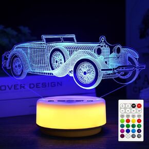 SHINECLOUD Car Mood Light Car Gifts for Boys Open Car Night Light Car Toys Model, Entity Key & Remote Control, 14 Colors Pattern & Warm White Base LED Light, Birthday Gifts for Kids/Adult in Kuwait