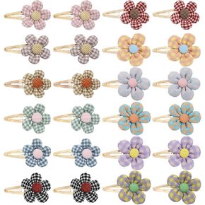 انزوني 12 زوج/24 عبوة مشابك شعر معدنية ذهبية مع مشابك شعر على شكل زهرة عباد الشمس، اكسسوارات شعر للبنات الصغار والمراهقين in Kuwait