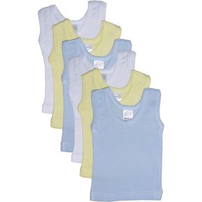 bambini Girl's Rib Knit Pastel Sleeveless Tank Top Shirt 6-Pack - M in Kuwait
