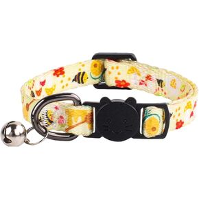 Cat Collar Breakaway with Bell: Cute Floral Adjustable Nylon Safety Kitten Collar for Girl Boy Pet Gifts(Ocean) in Kuwait