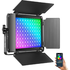 GVM RGB LED ضوء فيديو، مجموعة إضاءة تصوير فوتوغرافي 1000D مع تحكم بلوتوث، إضاءة فيديو 1000D لاستوديو YouTube، حزمة واحدة من مصابيح لوحة LED، 3200K-5600K، 8 أنواع من أضواء المشهد، CRI 97 in Kuwait
