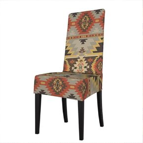 أغطية كراسي غرفة الطعام ذات النمط العرقي من EKOBLA، أغطية كرسي الطعام هندسية من جنوب غرب المكسيك المكسيكية، قابلة للتمدد وقابلة للغسل، أغطية حماية لكراسي الطعام للمطبخ والفنادق والمطعم in Kuwait
