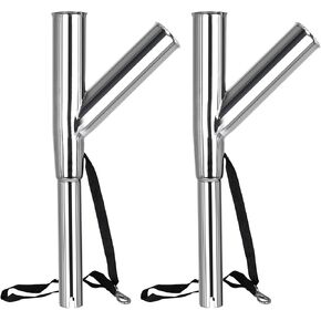 NovelBee 2pcs Stainless Steel Outrigger Fishing Rod Holder with Tube's Angle 60° and 90° Up from Water for Boat Marine Yacht in Kuwait