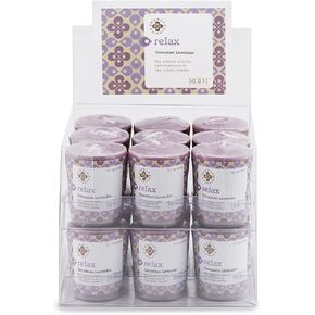 Seeking Balance 20-Hour Votive Candles, Relax: Geranium Lavender (Pack of 18)