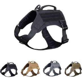 EXCELLENT ELITE SPANKER Tactical Dog Harness Vest with Handle Military Dog Harness Adjustable Training Harness No Pull Dog Harness for Small Medium Large Dogs(Black-S)