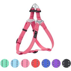 EXCELLENT ELITE SPANKER No Pull Dog Harness Adjustable Nylon Step-in Easy Pet Vest Chest Strap with Reflective and Leash Ring for Small Medium Large Breed Dogs Training Walking(Black-S)