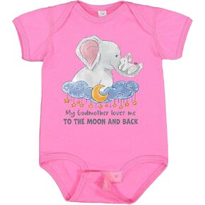 inktastic My Godmother Loves Me To the Moon and Back Elephant Baby Bodysuit | Inktastic My Godmother Loves Me To the Moon and Back Elephant Family Baby Bodysuit in Kuwait