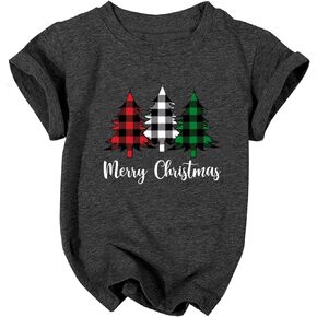 طفل رضيع الفتيات الفتيان عيد ميلاد سعيد قميص الجاموس منقوشة الأشجار الجرافيك تيز عطلة تي شيرت تيز in Kuwait