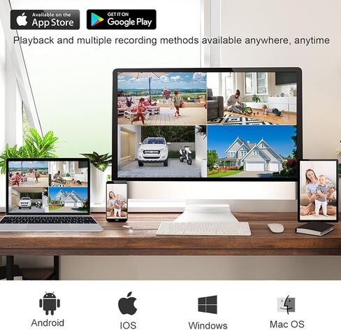 5MP 4CH POE NVR، H.265+ مسجل فيديو شبكي لنظام كاميرا الأمان، يدعم كاميرا IP POE 5MP/4MP/3MP/1080P POE، كشف الوجه، تسجيل 24/7، (HDD غير متضمن) in Kuwait