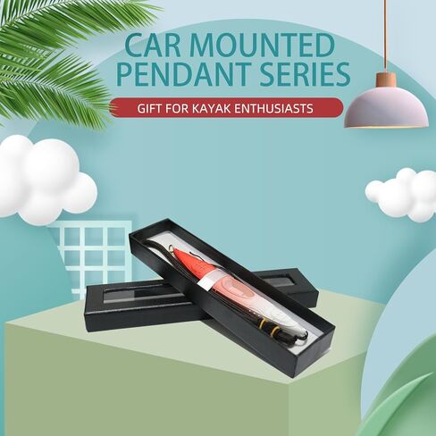 Toyexi 3D Kayak Canoe Car Charm Car قلادة لمرايا الرؤية الخلفية، معلقات من الراتنج على شكل قوارب الكاياك، قلادة سحر تزيين السيارة لمحبي قوارب الكاياك هدية للعائلة والأصدقاء وزملاء الدراسة (مع حبل) in Kuwait