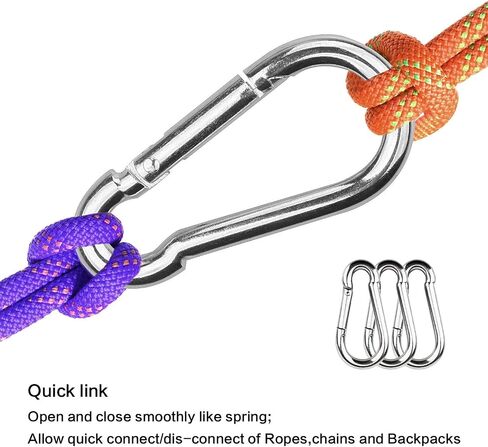 30 Packs Spring Snap Hook M4 1.57inch Stainless Steel 304 Carabiner Clips Keychain Heavy Duty Quick Link Hook for Camping, Hiking, Outdoor and Gym, Small in Saudi Arabia