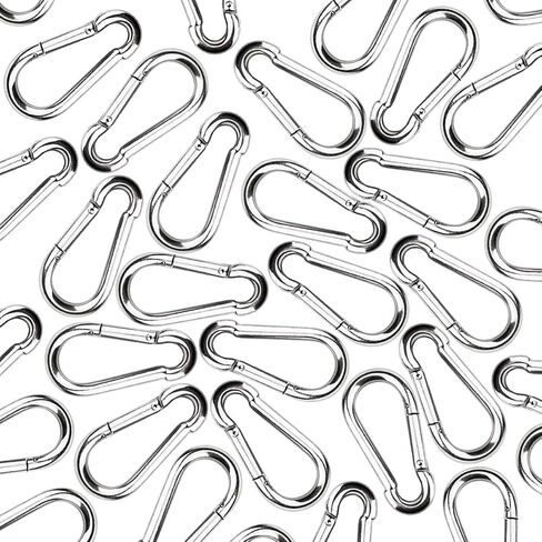 30 Packs Spring Snap Hook M4 1.57inch Stainless Steel 304 Carabiner Clips Keychain Heavy Duty Quick Link Hook for Camping, Hiking, Outdoor and Gym, Small in Saudi Arabia