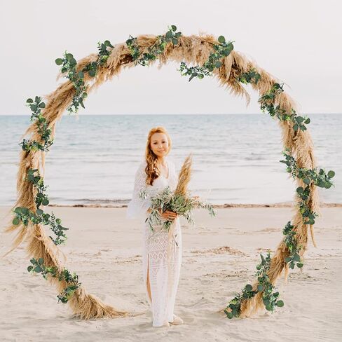 Jutom 3 Pcs Faux Eucalyptus Garland 5.84ft Artificial Greenery Garland Bulk Silk Eucalyptus Leaves Vines for Wedding Hanging Silver Dollar Eucalyptus Leaves Vines Plants for Arch(Green Leaf) in Saudi Arabia