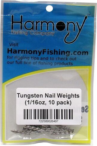 شركة Harmony Fishing Company (10 عبوات) أوزان أظافر التنغستن [اختر الحجم] (خالية من الرصاص/لا تحتوي على الرصاص لصيد الأسماك من نوع Neko/Wacky Rig) (طبيعي، 1/16 أونصة) in Kuwait