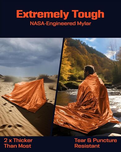 PREPARED4X Mylar Blankets 8 Pack - Waterproof Emergency Blanket - Rip and Tear Resistant Survivalist Gear - Emergency Thermal Blanket for Outdoor Survival in Kuwait