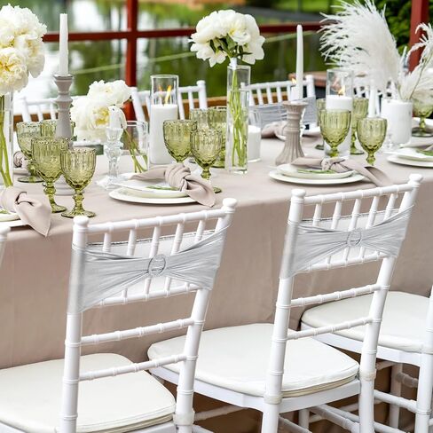 Oudain 120 Pieces Spandex Chair Sashes with Buckle Stretch Chair Cover Bands Chair Sashes Bows for Wedding Hotel Banquet Events Decorations Sashes (Gold) in Kuwait