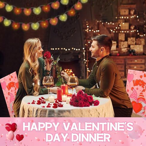 Short Plush Valentine's Day Chair Covers, 6Pcs Fit on Most Chair- Removable Washable Gnome Heart Chair Back Covers, Love Heart Chair Protectors for Valentine Party Decor Gift Dining Room Kitchen in Kuwait