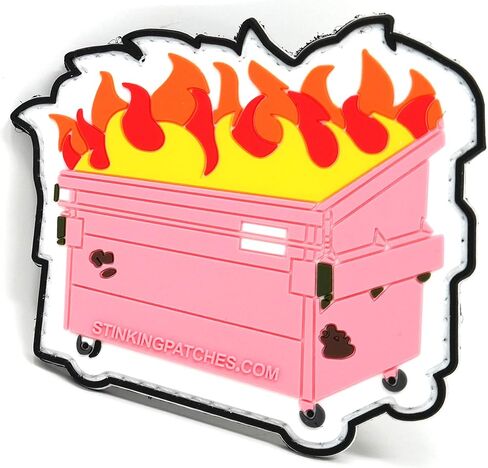 Pink Dumpster Fire Hook and Loop Patch | PVC Rubber Tactical Patch | Funny Tactical Patch in Saudi Arabia
