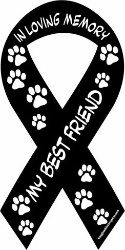 ايماجين ذيس شريط مغناطيسي للسيارة مقاس 2 انش × 4 انش للمشكلات الاجتماعية، بعبارة «in Loving Memory of My Best Friend»، اسود in Saudi Arabia