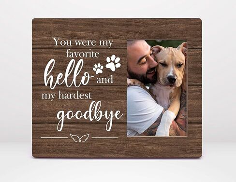 Orchroma Pet Loss Quote أنت المفضل مرحبا وأصعب وداعا إطار الصورة - هدية لفقدان الكلب، مخلب يطبع التعاطف إطار الصورة هدية، الحيوانات الأليفة التذكارية فقدان الكلب الهدايا هدية تذكارية 8x10 في in Kuwait