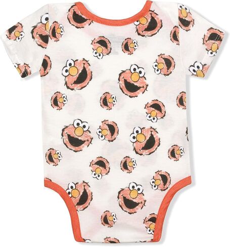 Sesame Street Boys 3-Pack Short Sleeve Bodysuit Creepers, Coral in Saudi Arabia