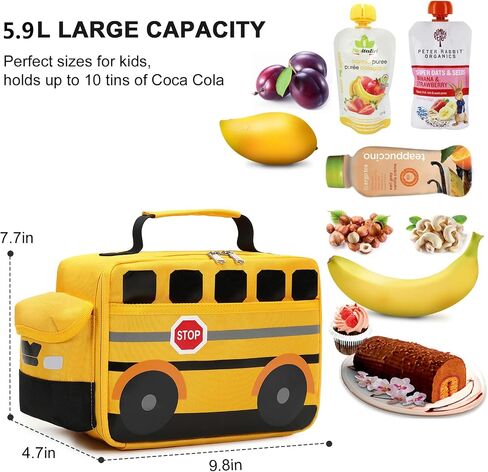 Bluboon Kids Girls Boys Lunch Bag Insulated Lunch Box for school Lunch Cooler Organizer School Kids Lunch Tote (Football) in Saudi Arabia