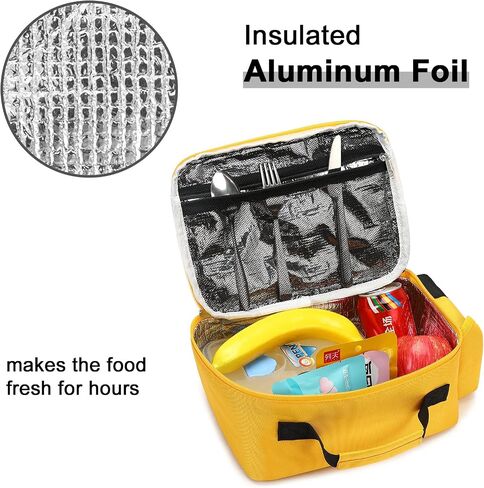 Bluboon Kids Girls Boys Lunch Bag Insulated Lunch Box for school Lunch Cooler Organizer School Kids Lunch Tote (Football) in Saudi Arabia