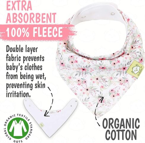 KeaBabies 8-Pack Organic Baby Bandana Bibs, Baby Bibs – Drool Bibs for Baby Girl, Baby Boy - Baby Bib, Girl Bib, Boy Bib in Saudi Arabia
