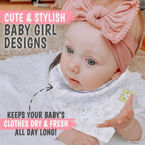 KeaBabies 8-Pack Organic Baby Bandana Bibs, Baby Bibs – Drool Bibs for Baby Girl, Baby Boy - Baby Bib, Girl Bib, Boy Bib in Saudi Arabia
