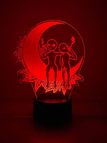 420 Leaf 3D LED Table Lamp Night Light Optical Visual Illusion Home Decor Lighting in Saudi Arabia