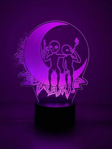 420 Leaf 3D LED Table Lamp Night Light Optical Visual Illusion Home Decor Lighting in Saudi Arabia