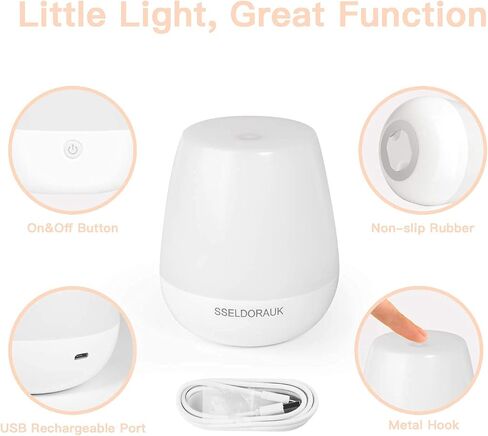 S SELDORAUK Nursery Night Light for Babies, Small Touch Night Light Baby Night Light for Kids Breastfeeding, USB Rechargeable Nursery Lamp Dimmable Egg Night Light Touch Lamp in Saudi Arabia