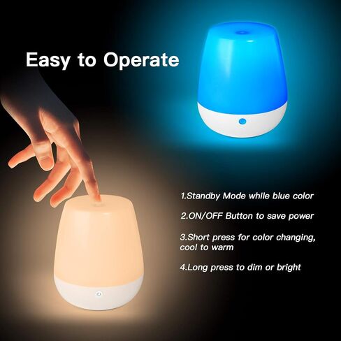 S SELDORAUK Nursery Night Light for Babies, Small Touch Night Light Baby Night Light for Kids Breastfeeding, USB Rechargeable Nursery Lamp Dimmable Egg Night Light Touch Lamp in Saudi Arabia