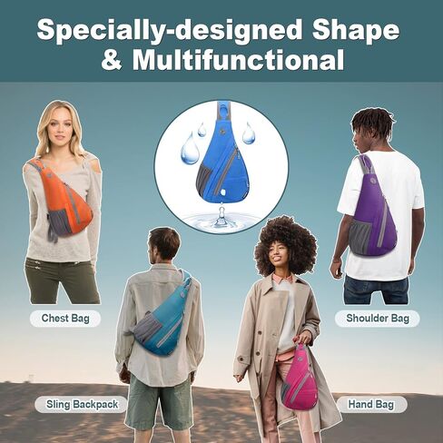 حقيبة كتف صغيرة من WOOMADA للرجال والنساء على شكل كتف للسفر وحقيبة صدر مع فتحة مخفية لسماعات الأذن in Kuwait