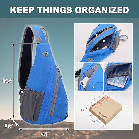 حقيبة كتف صغيرة من WOOMADA للرجال والنساء على شكل كتف للسفر وحقيبة صدر مع فتحة مخفية لسماعات الأذن in Kuwait