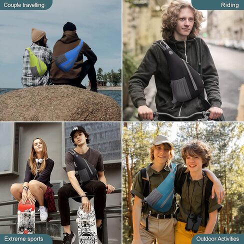 حقيبة كتف صغيرة من WOOMADA للرجال والنساء على شكل كتف للسفر وحقيبة صدر مع فتحة مخفية لسماعات الأذن in Kuwait