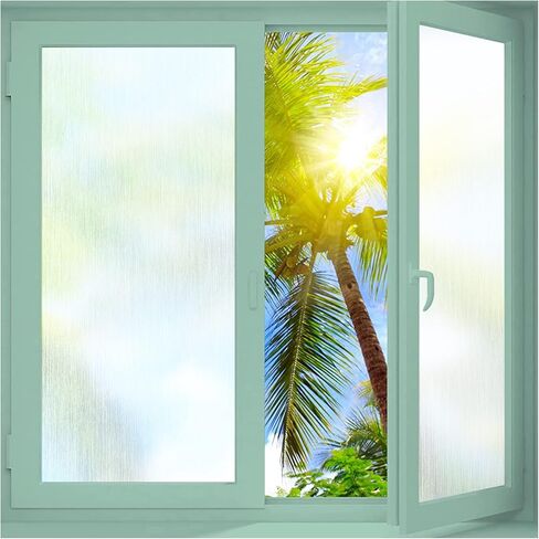 ملصقات النوافذ من Coavas Window Films Brush غير لاصق ثابت أفلام مكتب المنزل غشاء من الفينيل الزجاجي للحمام والمكتب وغرفة الاجتماعات (فضي، 17.5 بوصة × 78.3 بوصة) in Kuwait