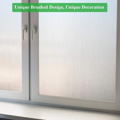 ملصقات النوافذ من Coavas Window Films Brush غير لاصق ثابت أفلام مكتب المنزل غشاء من الفينيل الزجاجي للحمام والمكتب وغرفة الاجتماعات (فضي، 17.5 بوصة × 78.3 بوصة) in Kuwait