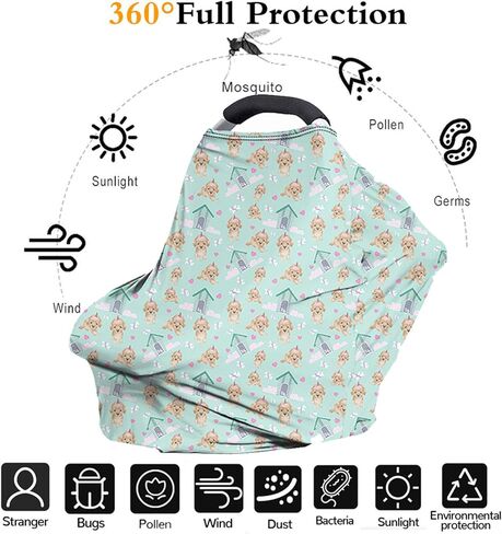 Belidome American Flag Butterfly Baby Car Seat Cover Nursing Breastfeeding Cover for Shopping Cart Cover, Stroller Cover in Saudi Arabia
