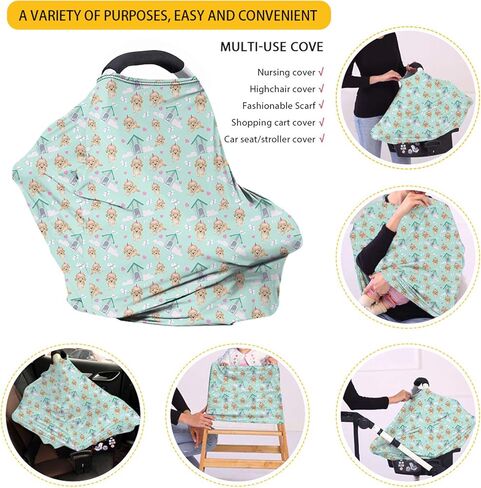 Belidome American Flag Butterfly Baby Car Seat Cover Nursing Breastfeeding Cover for Shopping Cart Cover, Stroller Cover in Saudi Arabia