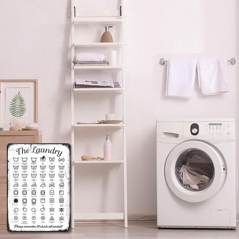 SmartSign Vintage 'Laundry Room Rules - Remove Clothes, Be Clean' Metal Laundry Sign, 14" x 10", 40 mil Laminated Aluminum, Home/Farmhouse/Laundromat Wall Décor, White/Rustic Green, USA-Made in Saudi Arabia