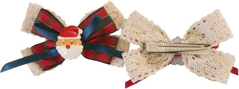 4 قطع من مشابك شعر أقواس عيد الميلاد من مشابك التمساح المنقوشة الجاموس ومشابك شجرة عيد الميلاد سانتا كلوز وشريط مربعات وإكسسوارات الشعر للفتيات والنساء هدايا الحفلات in Kuwait